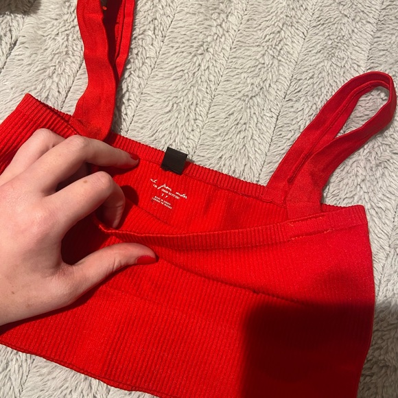 UO Red Ribbed Crop Top 🙃 - Picture 3 of 5
